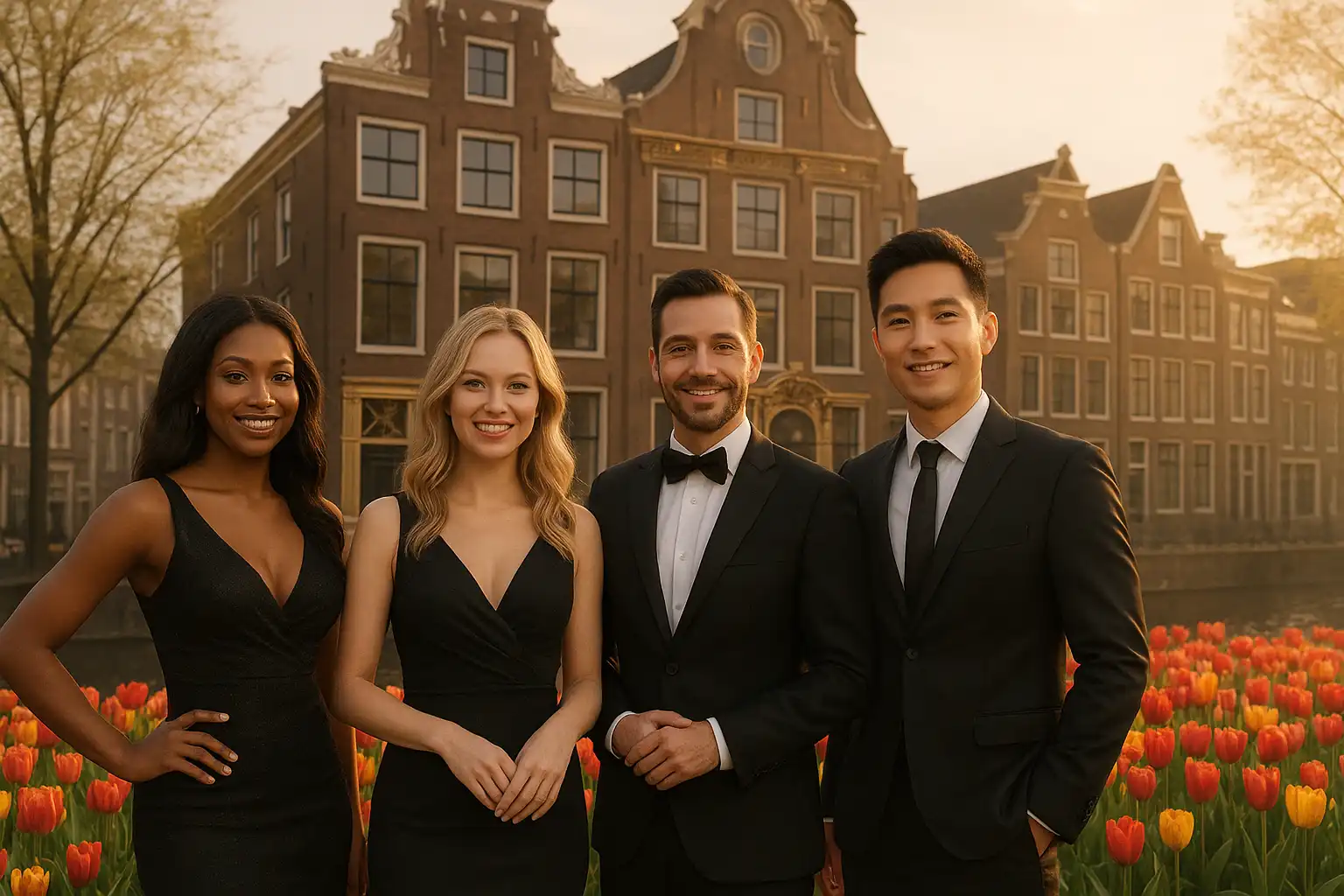 Team achter Reelson Casino tussen tulpenvelden en grachtenpanden